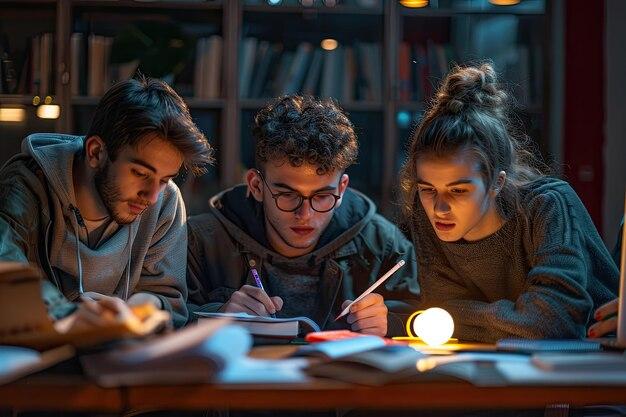 Students studying together