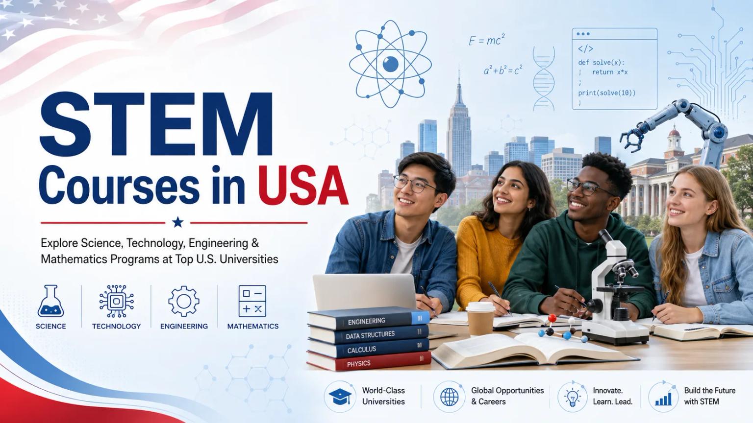 STEM Courses in USA: Top Universities, Popular Programs, Fees, Eligibility & Career Scope in 2026