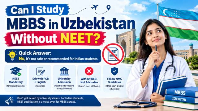 MBBS in Uzbekistan Without NEET: The Honest Answer (2026) MBBS in Uzbekistan Without NEET: The Honest Answer (2026)
