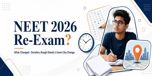 NEET 2026 Re-Exam: What Changed - Duration, Rough Sheets & Exam City Change NEET 2026 Re-Exam: What Changed - Duration, Rough Sheets & Exam City Change