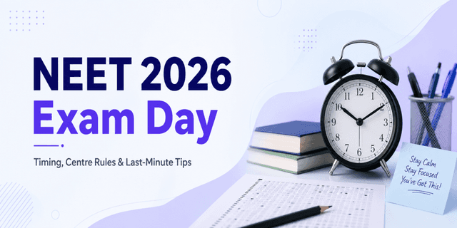 NEET 2026 Exam Day: Timing, Centre Rules & Last-Minute Tips NEET 2026 Exam Day: Timing, Centre Rules & Last-Minute Tips