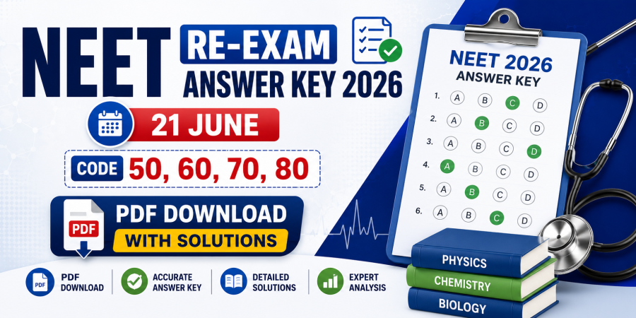 NEET Re-Exam Answer Key 2026 (21 June): Code 50, 60, 70 & 80 — Full Solutions NEET Re-Exam Answer Key 2026 (21 June): Code 50, 60, 70 & 80 — Full Solutions