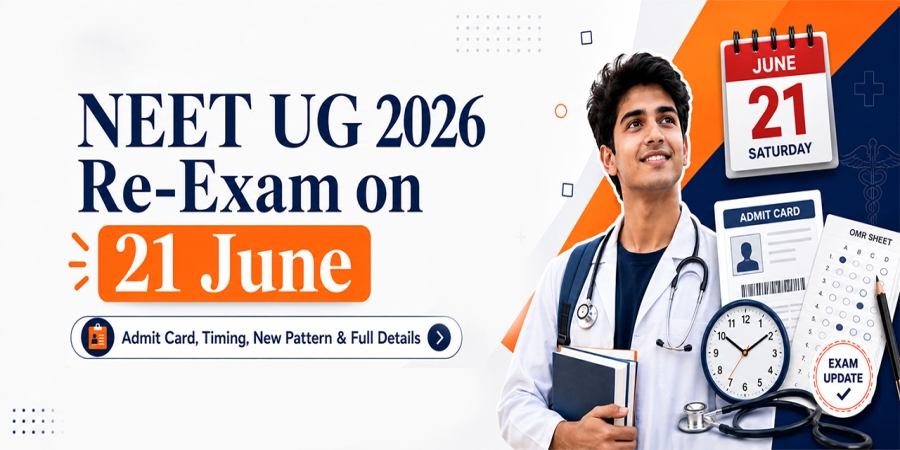 NEET UG 2026 Re-Exam on 21 June: Admit Card, Timing, New Pattern & Full Details NEET UG 2026 Re-Exam on 21 June: Admit Card, Timing, New Pattern & Full Details